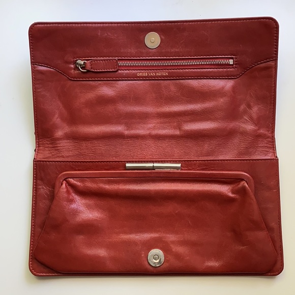Dries Van Noten black and red leather clutch - Picture 2 of 3